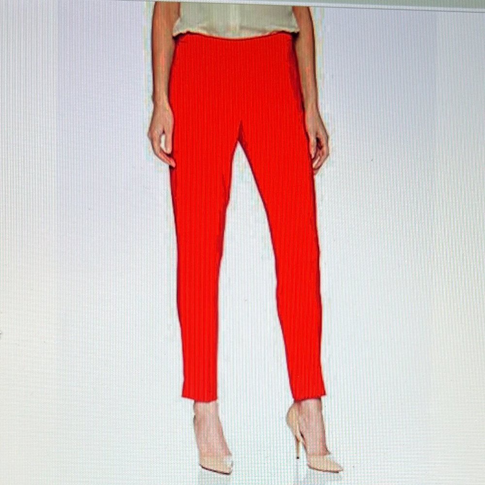 Elie Tahari Slim Fit Crepe Marcia Dress Pants Slacks, Red, 6, $248 NEW WITH TAGS